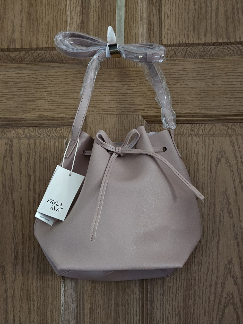 Mauve Bow Tie Bucket Bag